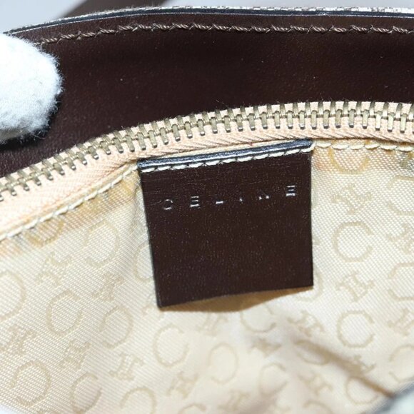 CELINE C Macadam Canvas Hand Bag Brown Gold - Picture 9 of 15
